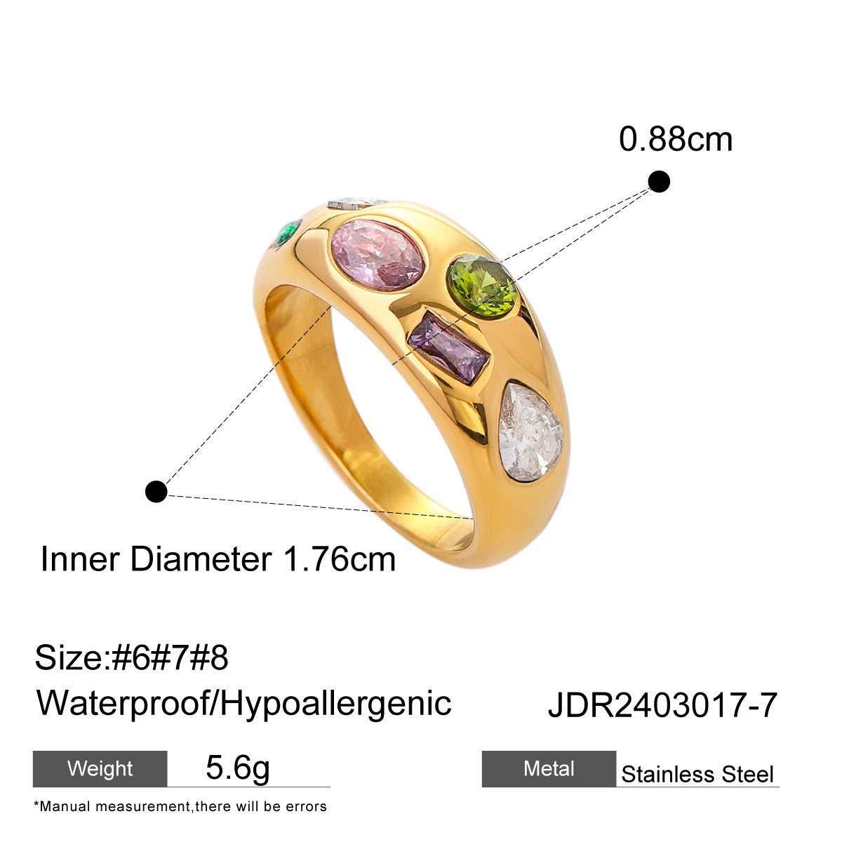 Savvy Dainty Zircon Cross Ring - JDR2403017 [MWZ9EVWT]