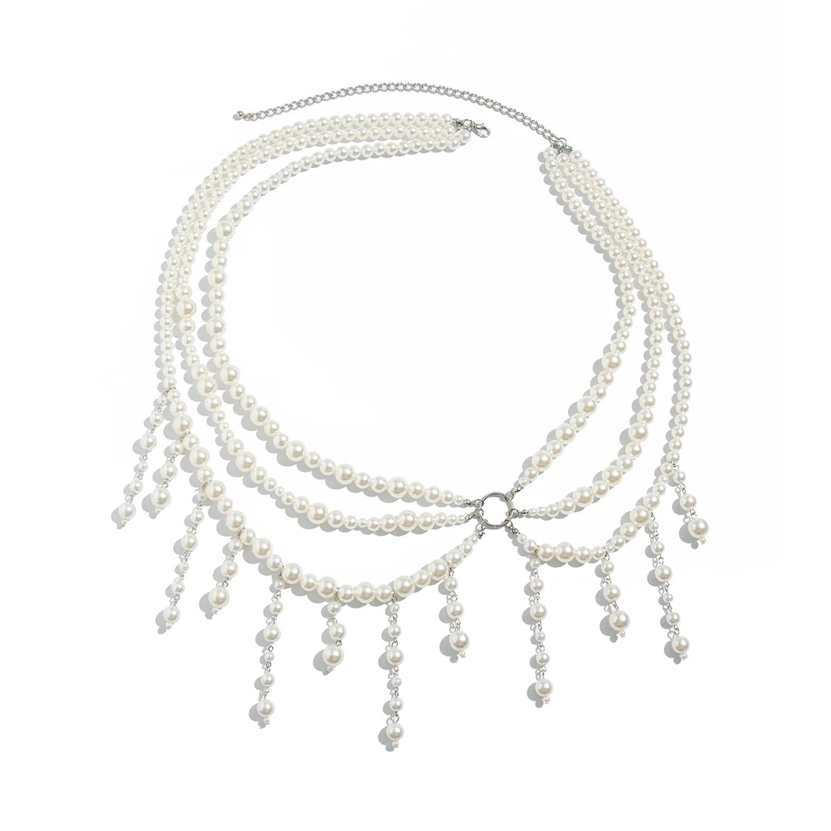 Aniya Layered Pearl Body Chain - White