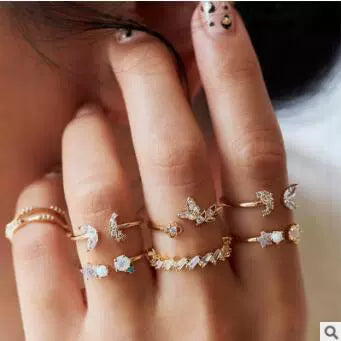 Camila Star Moon Ring Set - Style 4 [2X3FF5IS]