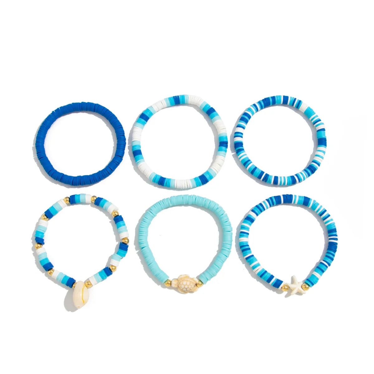 Juliann Starfish Shell Bracelet Set - Blue