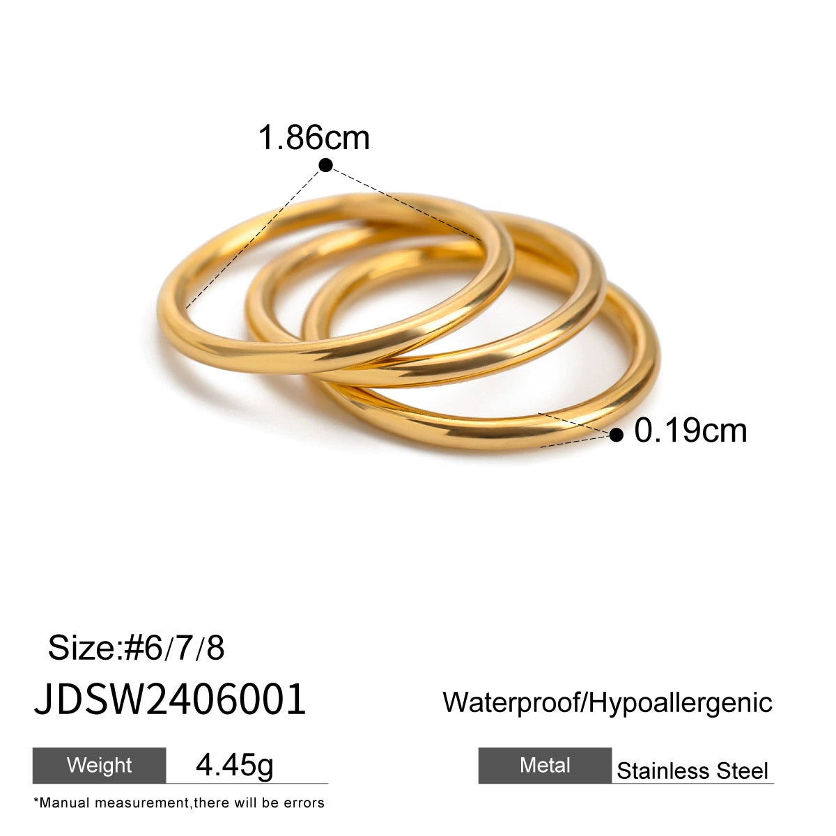 Regan Gold Titanium Ring - JDSW2406001 [RHFK78AG]