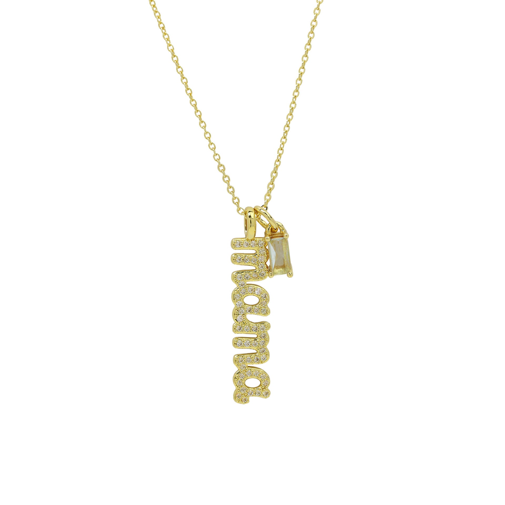 Alayjah Mama Birthstone Necklace - March Birthstone Necklace [FO3I3645]