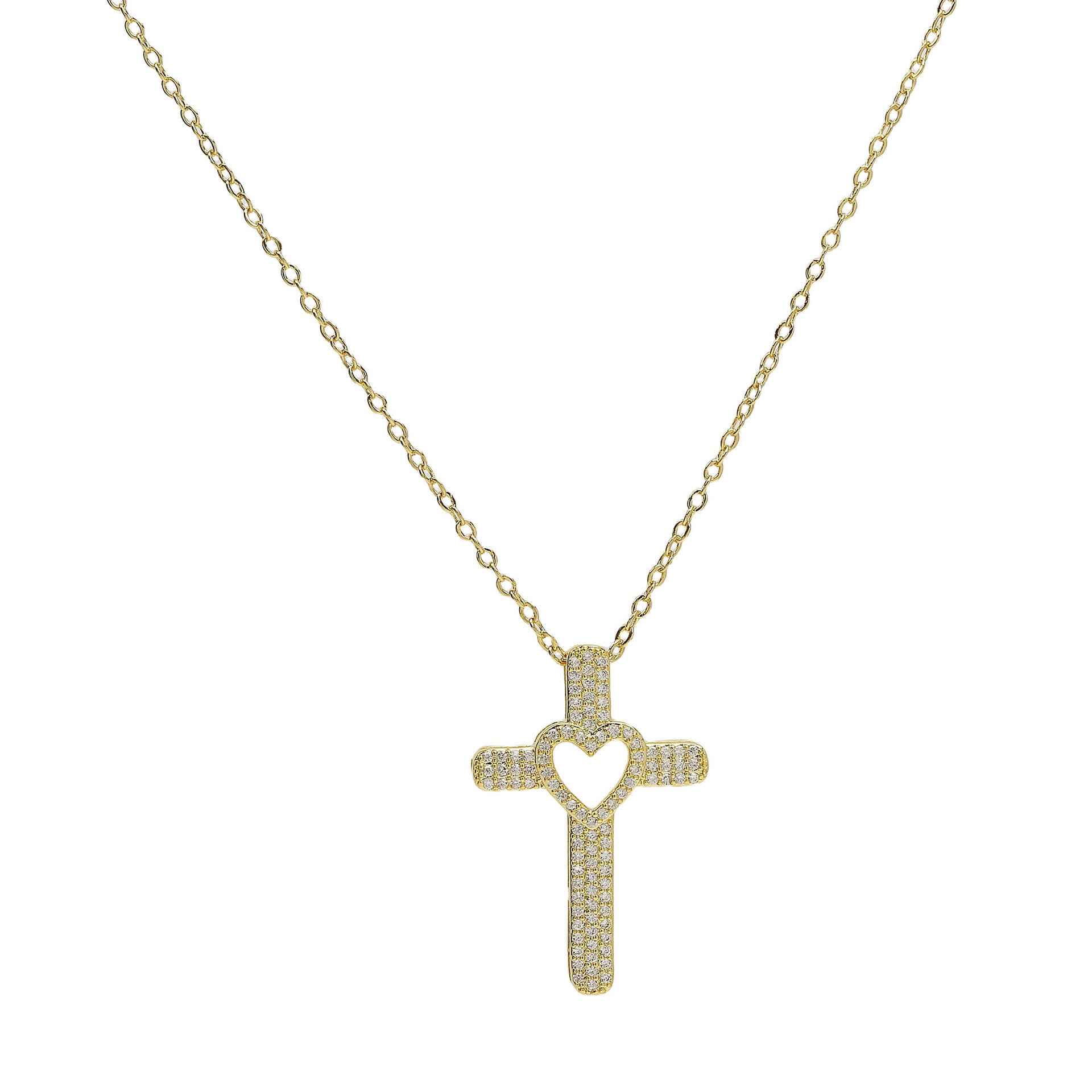Unique Zircon Cross Pendant Necklace - Cross Pendant Style A [NU1GT768]