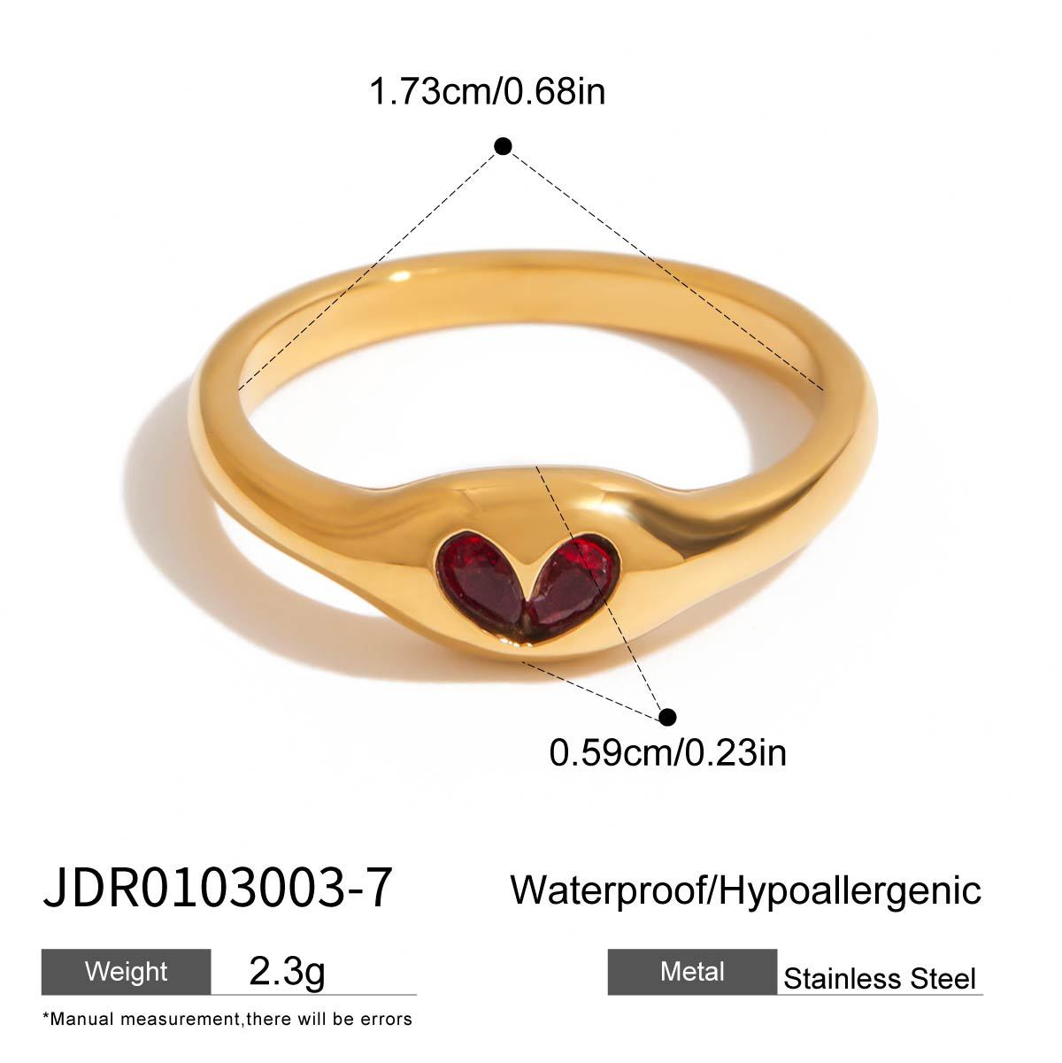 Mariska Zircon Apple Ring - Zircon Apple Ring (Size 7) [A2E5P3Q6]