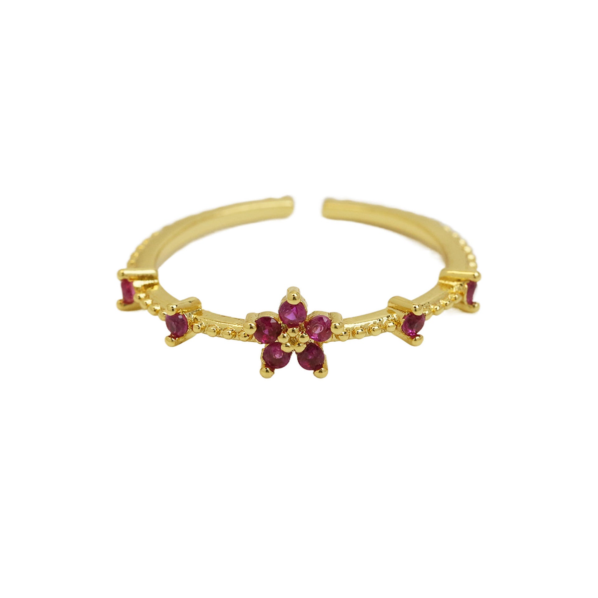 Mykah Floral Birthstone Ring - July [HATC6FRC]