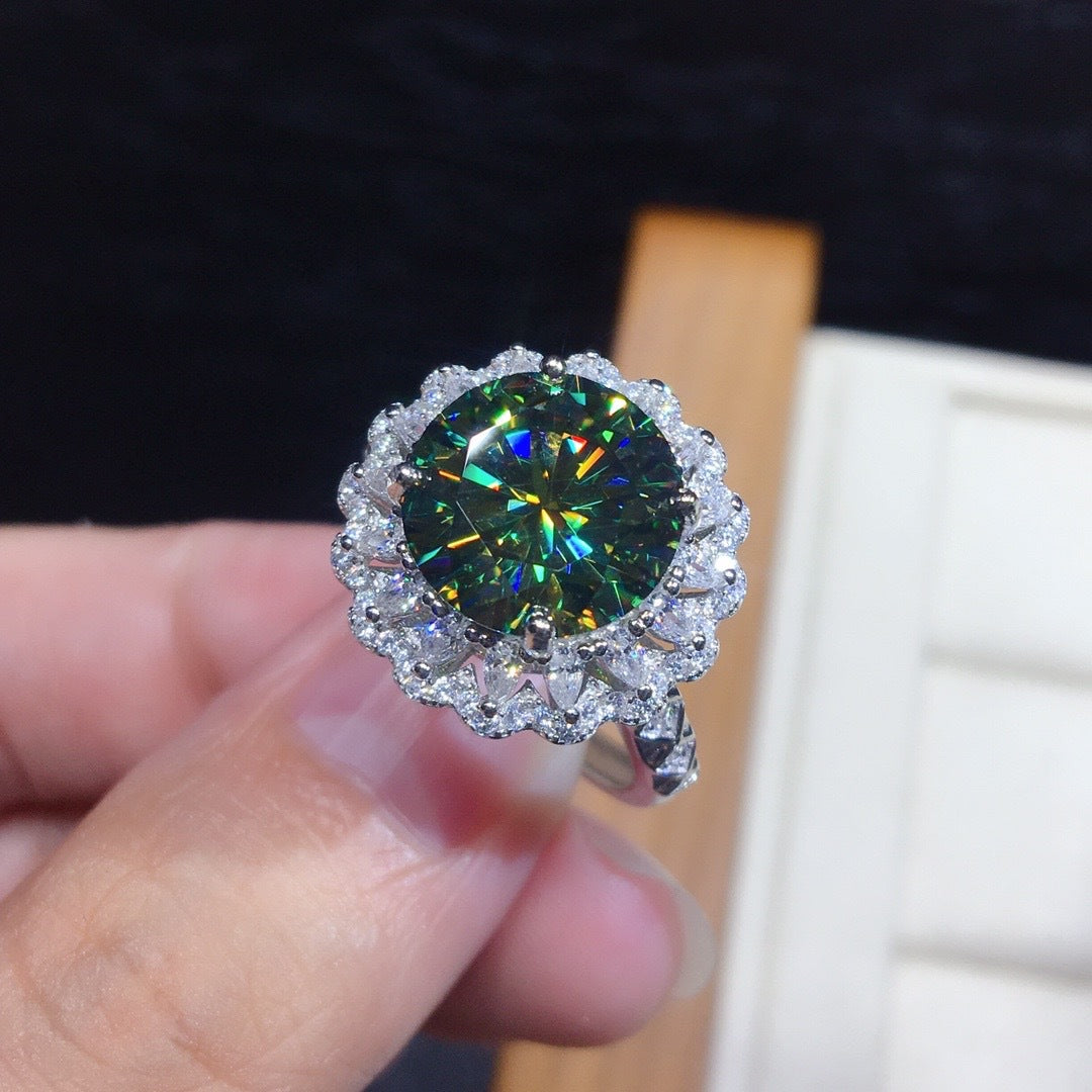 Anahi Ocean Blue Open Ring - White Gold Tone, 3 Carat Equivalent [QSTRLFA8]