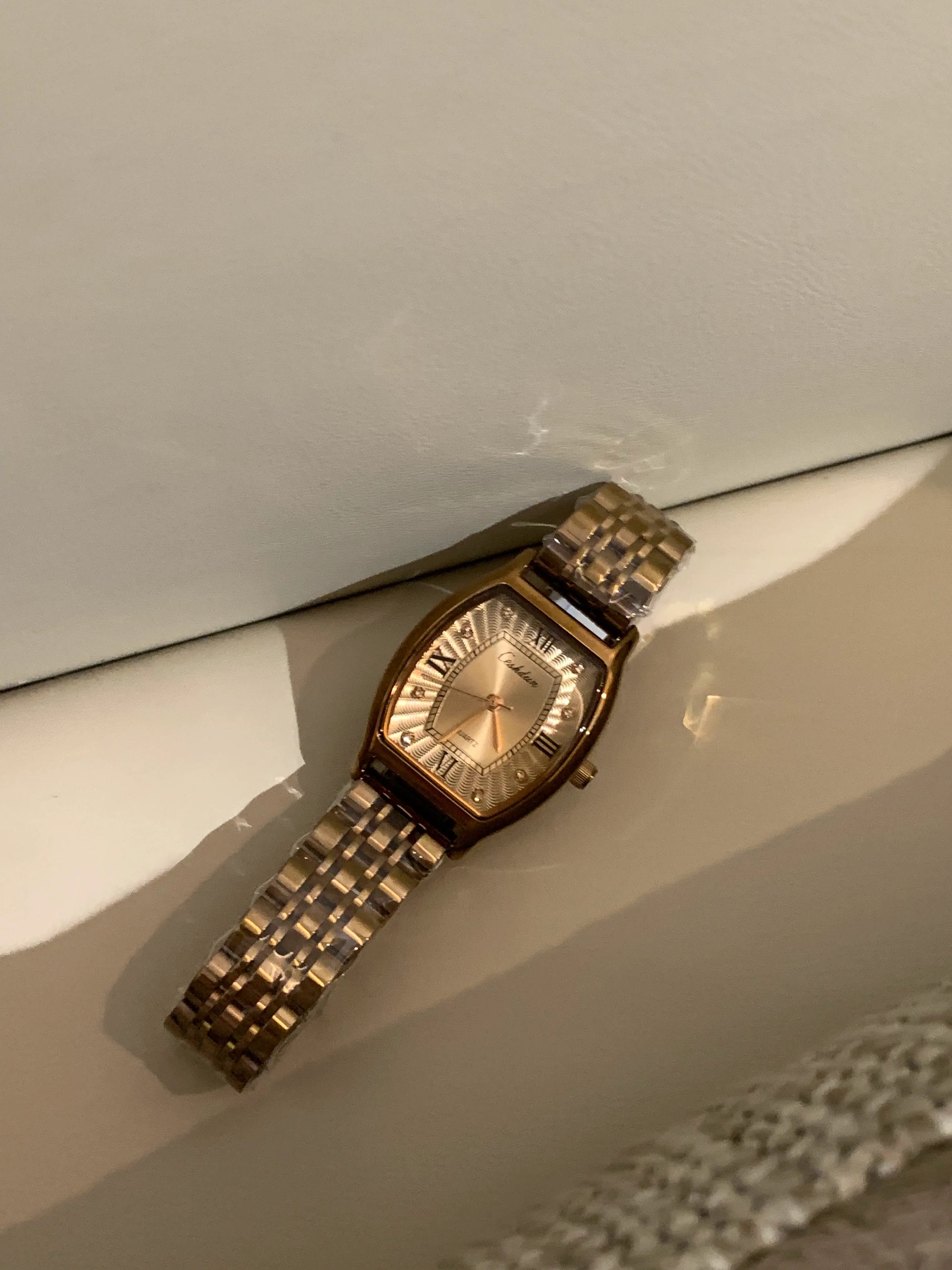 Evangeline Minimalist Square Watch - Coffee
