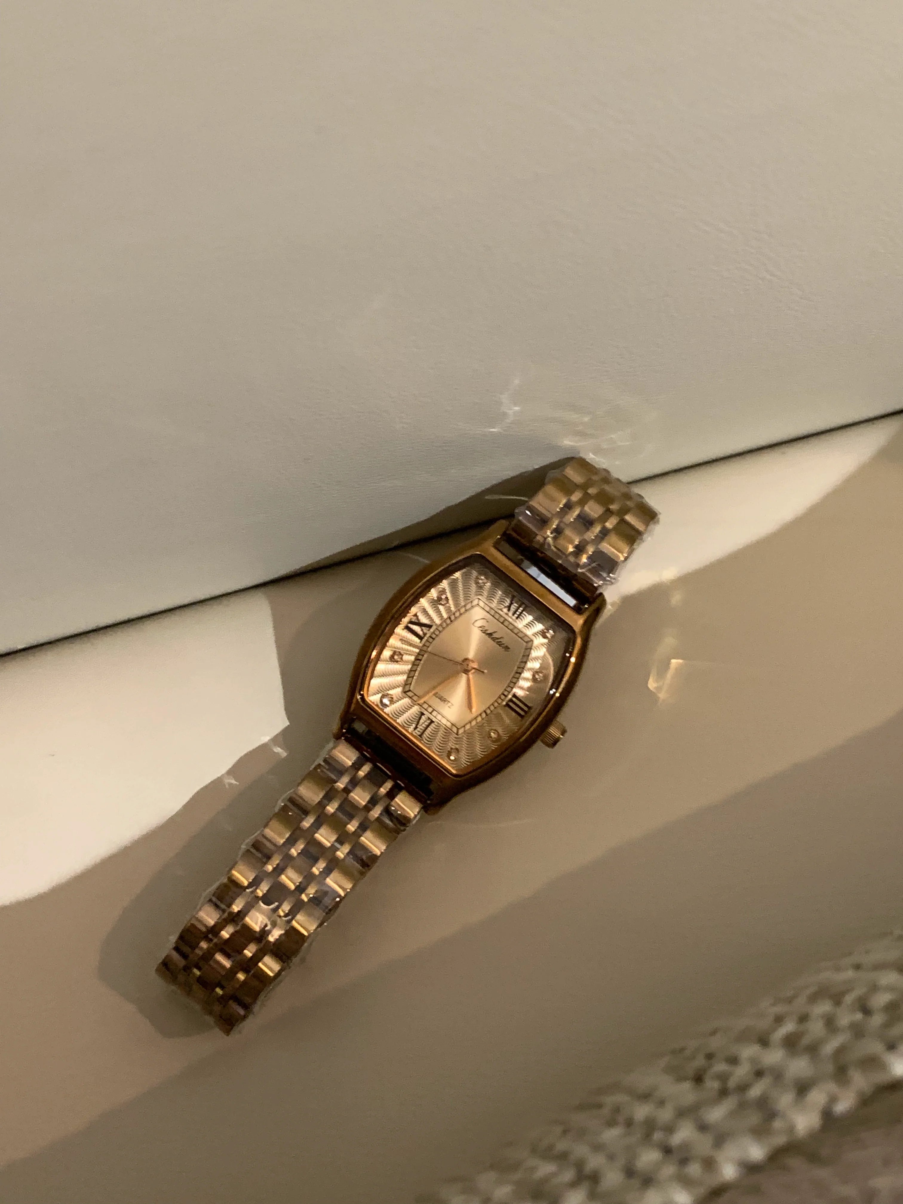 Evangeline Minimalist Square Watch - Coffee