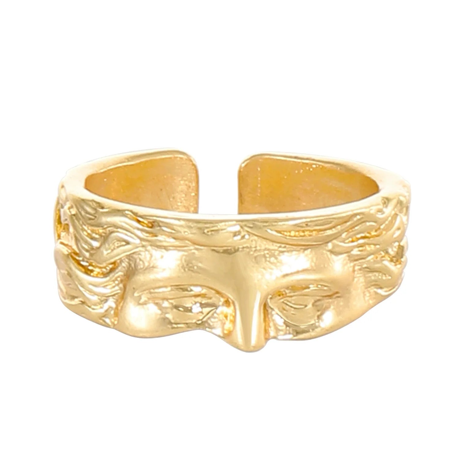 Alisha Half Face Open Ring - Sand Gold