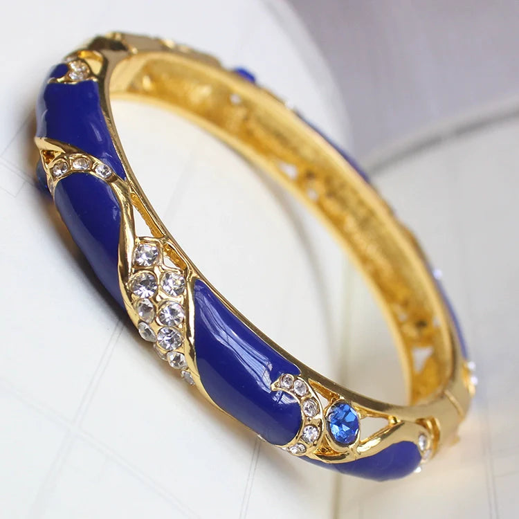 Alainah CloisonnŽ Floral Bracelet - Dark Blue