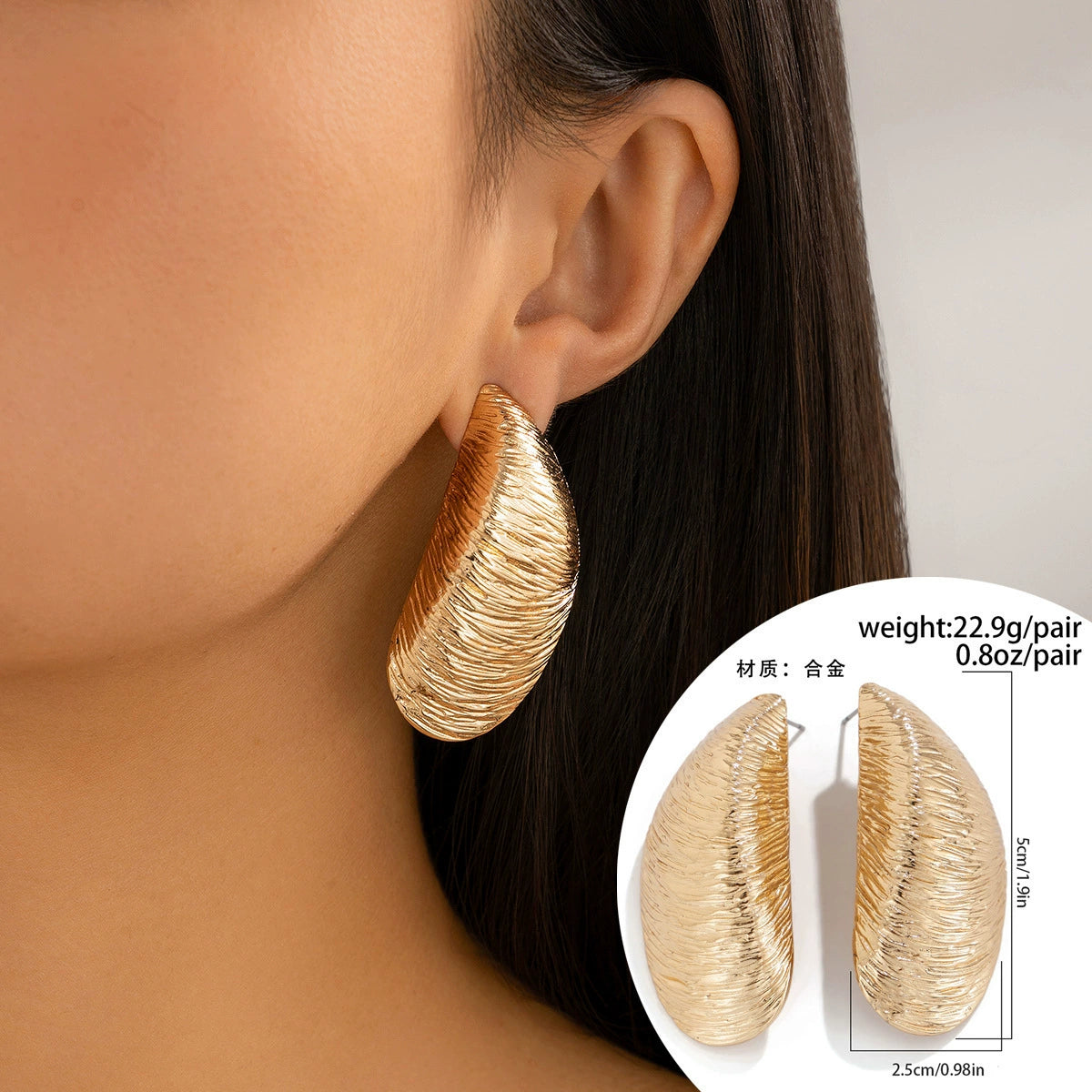 Vaeda Asymmetrical Drop Earrings - 03 Gold Design [FD35AZBY]