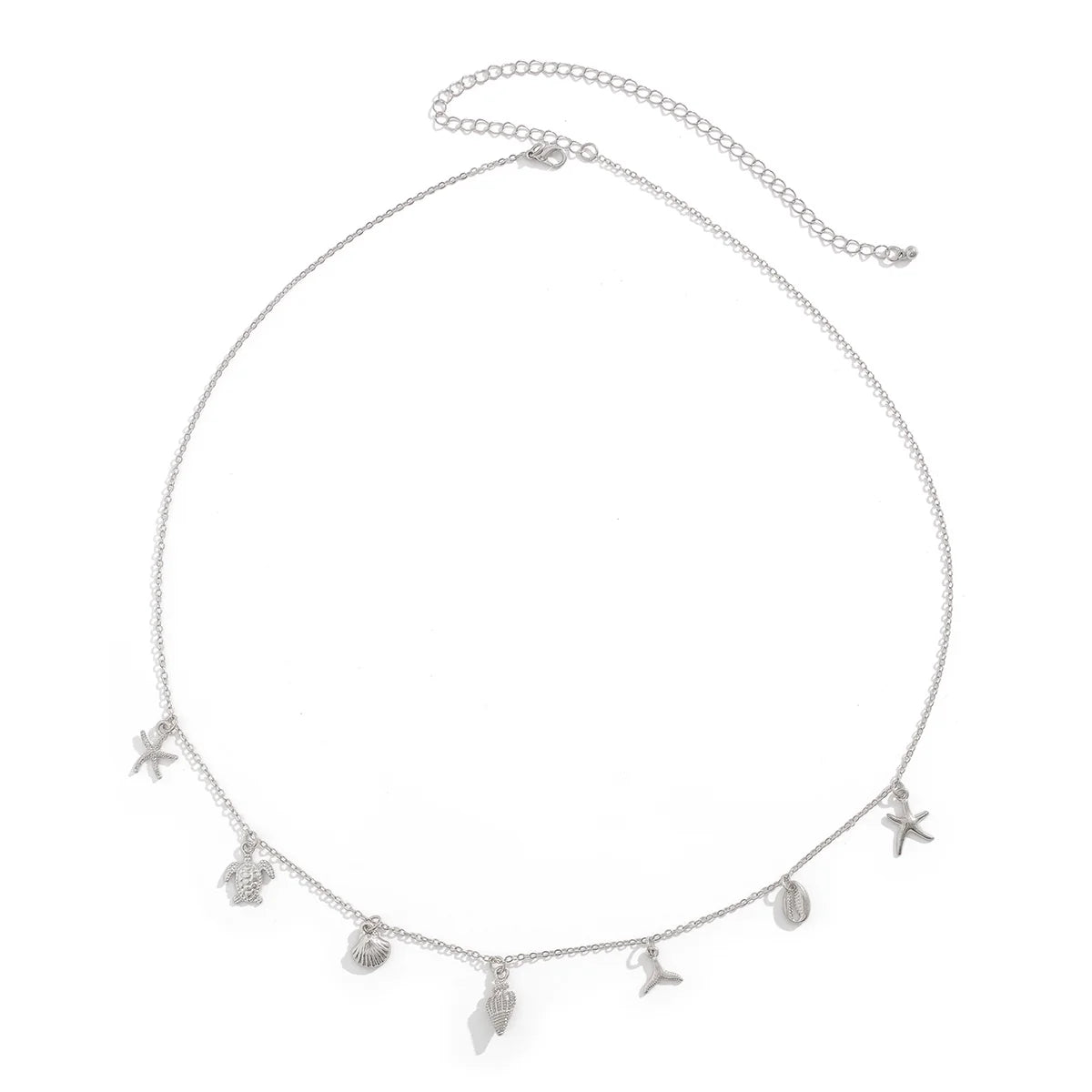 Ottilie Seashell Starfish Waist Chain - Fish Tail Starfish Silver