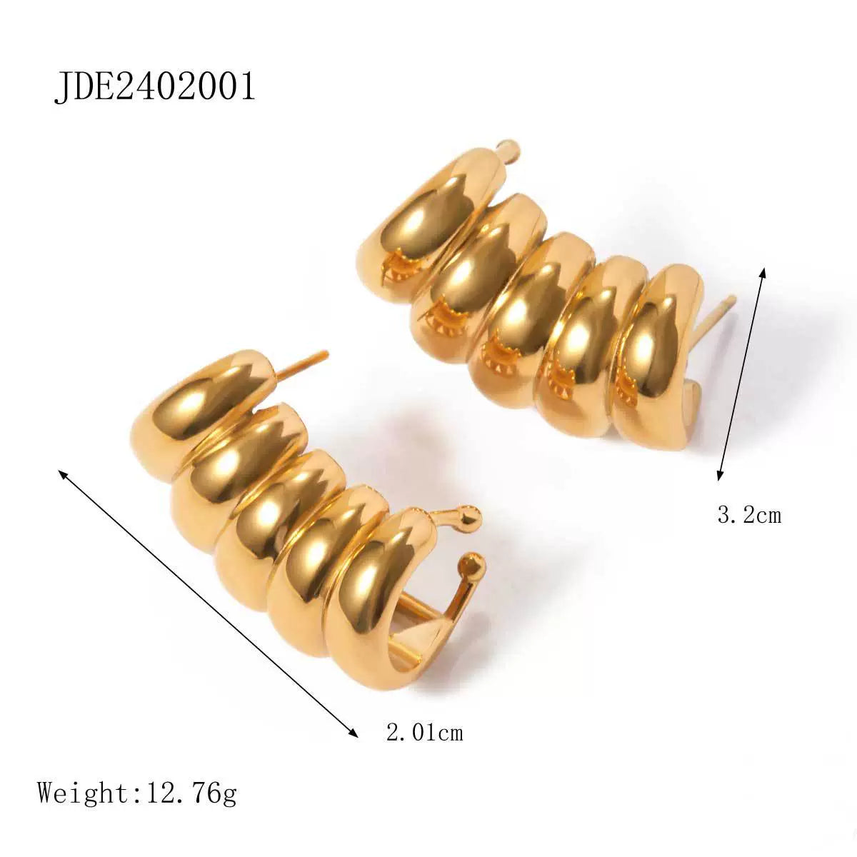 Kamya Striped Cut-Out Hoops - JDE2402001 [XMFYL99B]