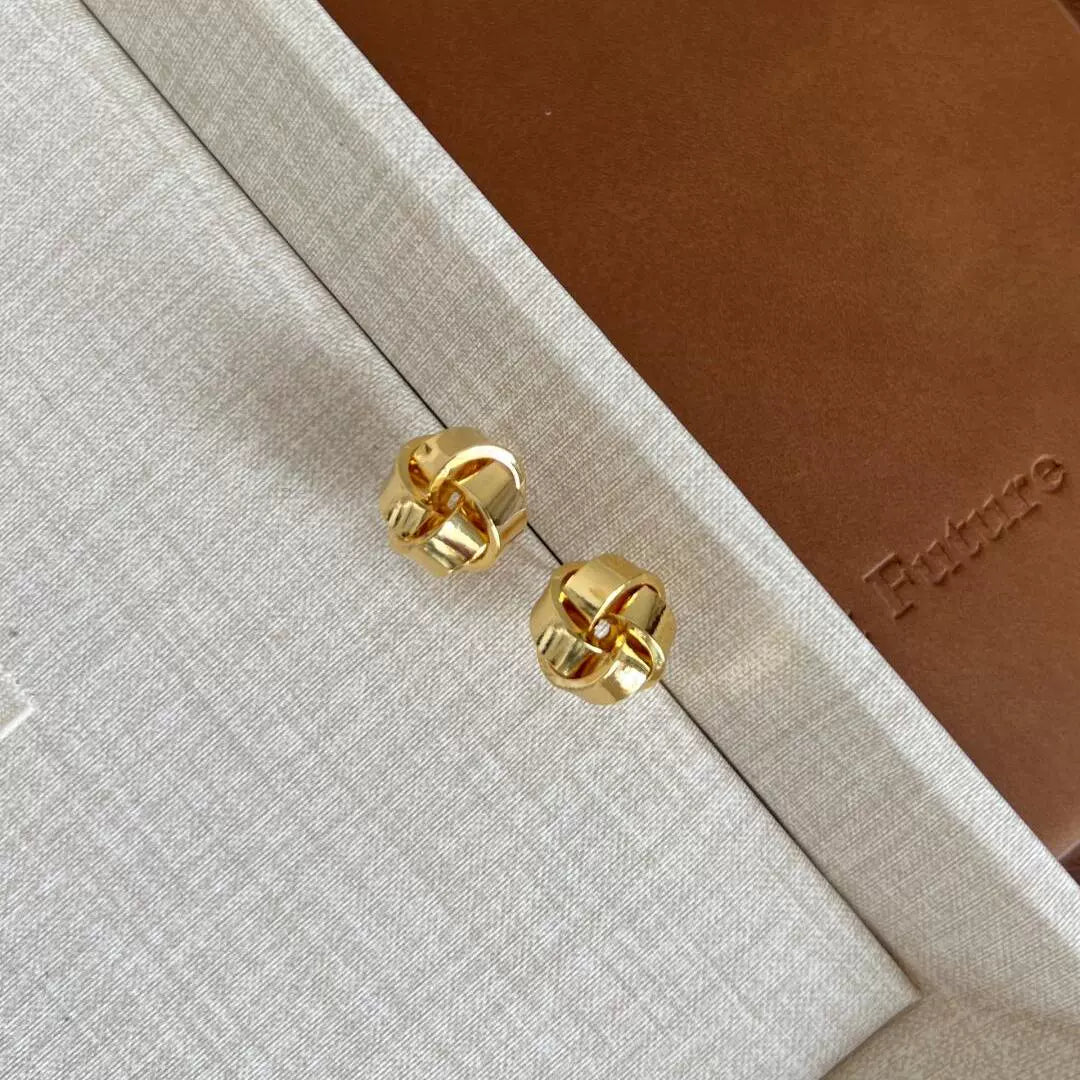 Francis Twisted Stud Earrings - Twisted Round Stud Earrings