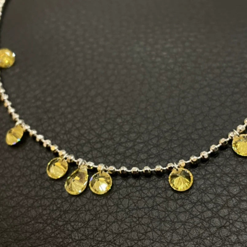 Nawal Zircon Embellished Bracelet - Yellow Zircon Bracelet