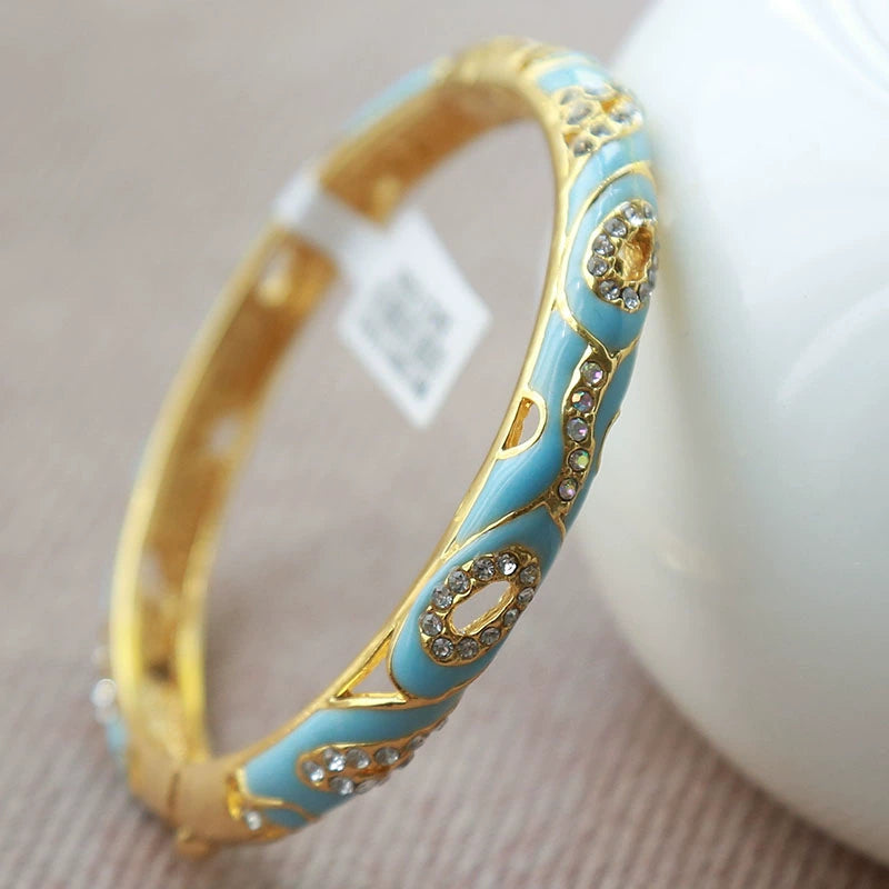 Azariyah Cloisonné Diamond Bangle - Sky Blue (Durable Design) [7FOM6M26]