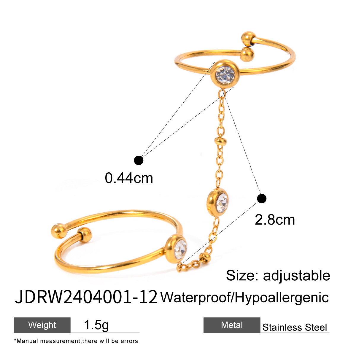 Reena Linked Ring Bracelet - JDRW2404001-12 [AJ3M9D4Y]