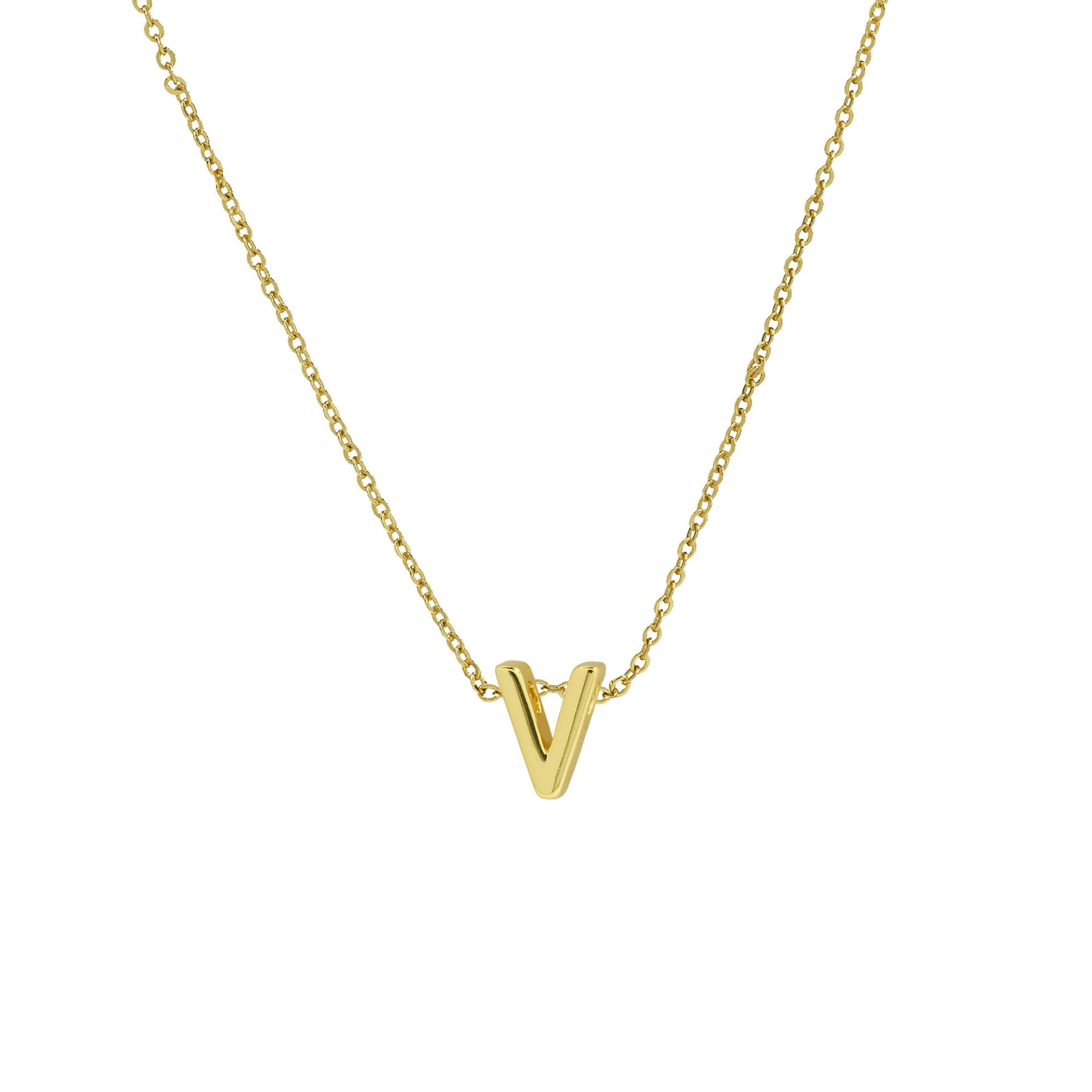 Agnes Initial Pendant Necklace - V [EEA9UE6G]