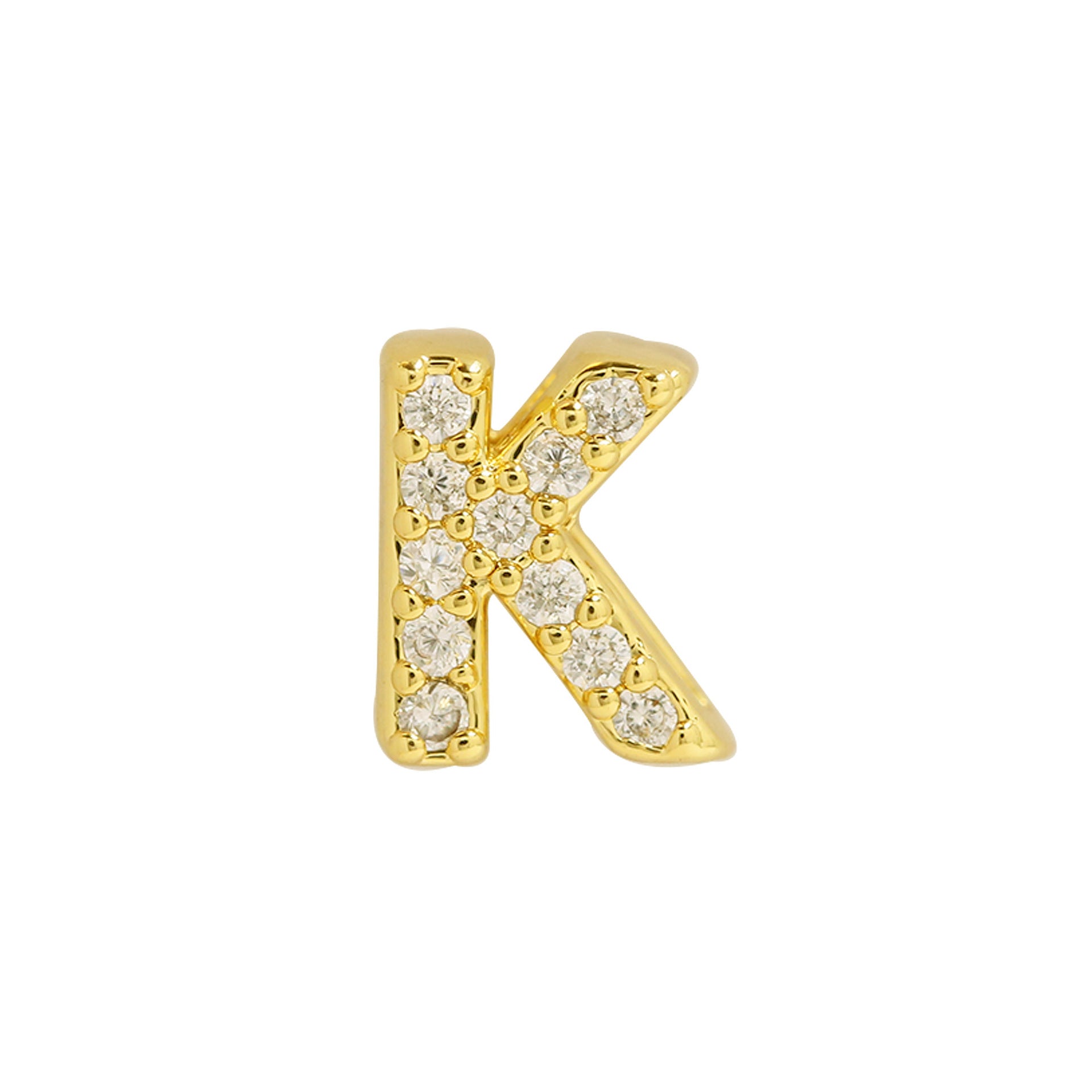 Leyna Gold Zircon Initial Necklace - K [IWBR264N]
