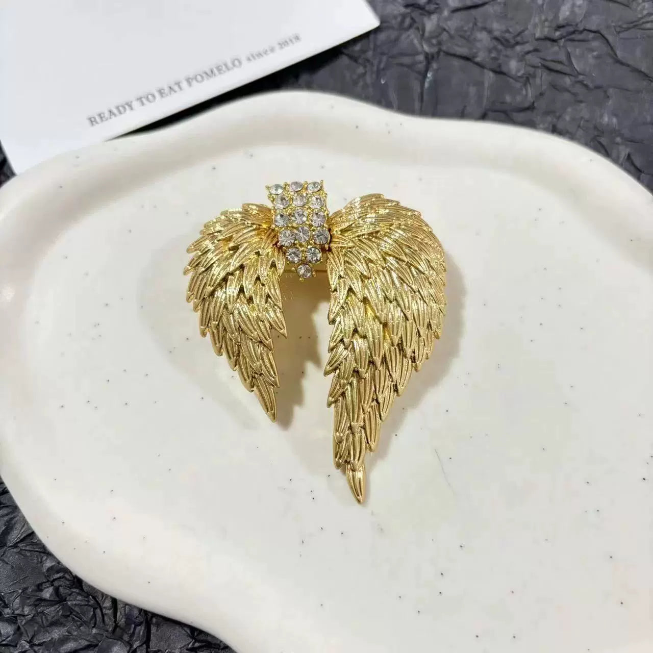 Alanah Regal Wing Brooch - Gold Wing Brooch [OX3X8BTJ]