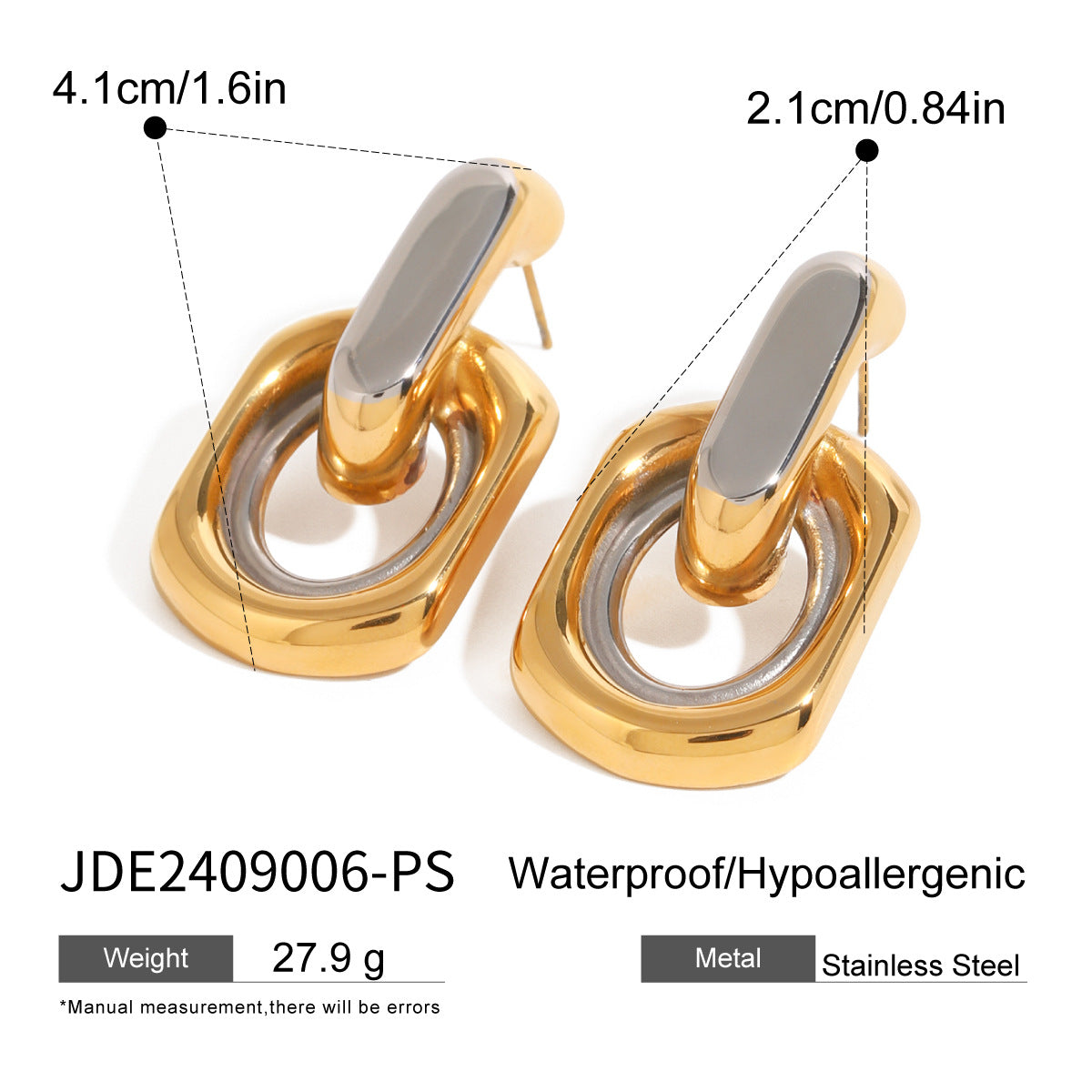 Melah Mixed Geometric Hoops - JDE2409006-PS [3WKYAP9W]