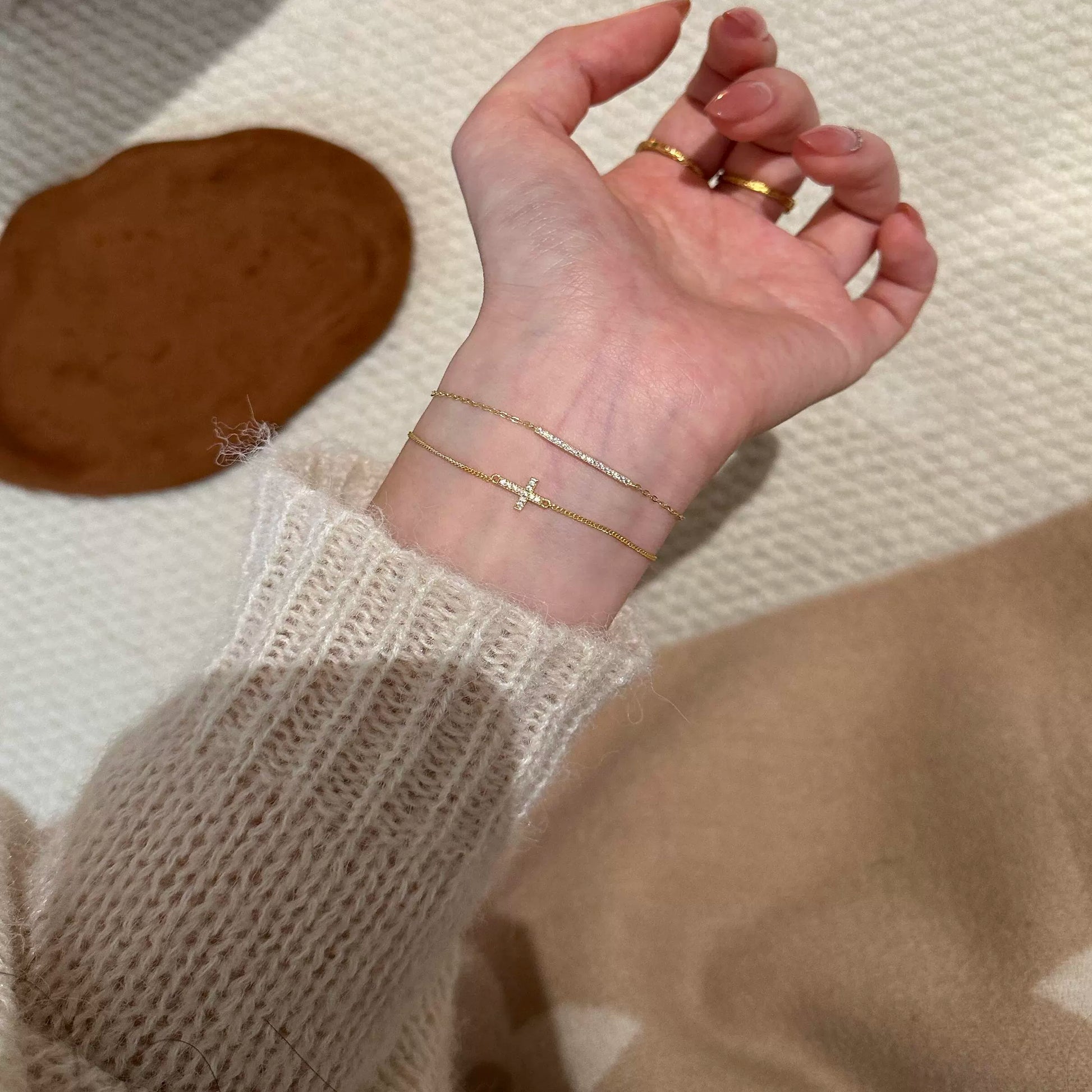 Leelah Dainty Stackable Bracelets - Pave Bracelet (S925 Sterling Silver)