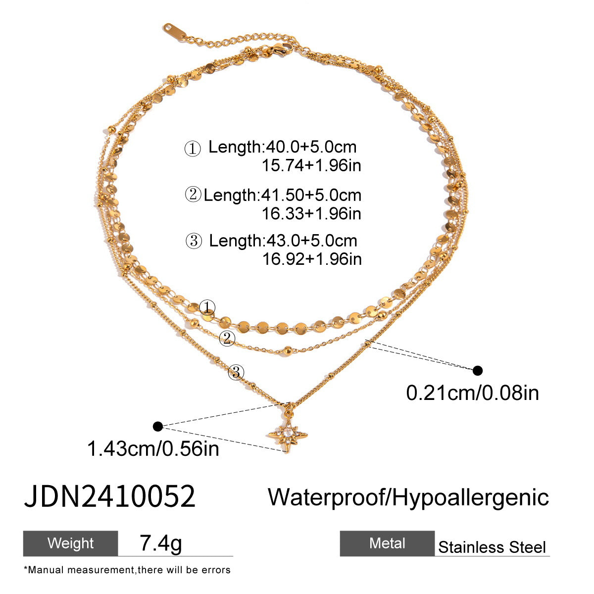 Zahraa Water Drop Jewelry Collection - Necklace JDN2410052 [ARS7G7JT]