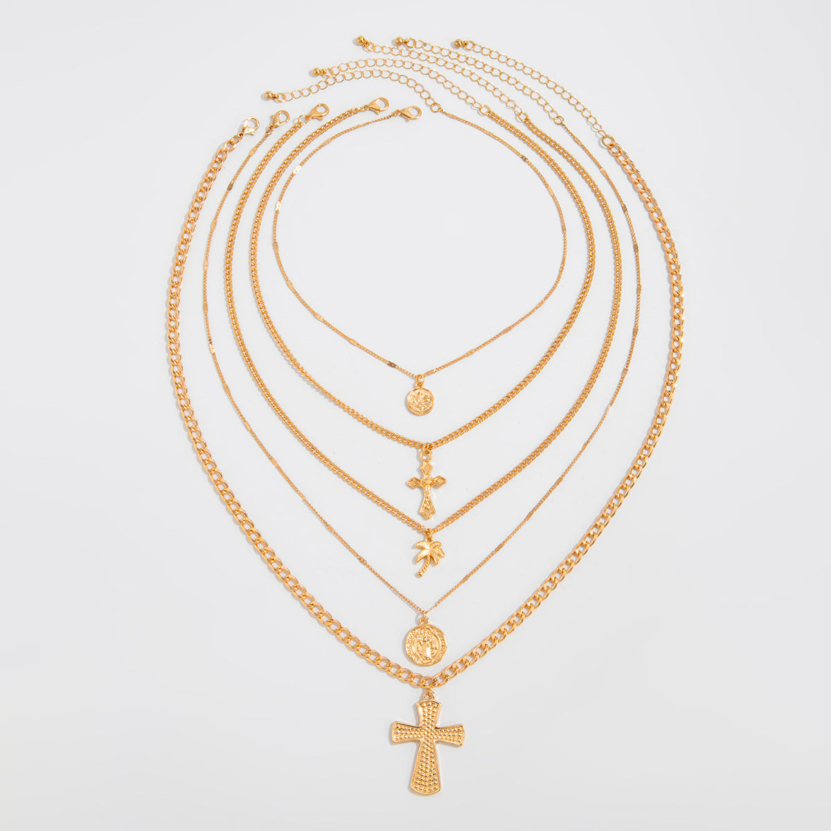 Kerrigan Layered Geometric Necklace - Gold [07RHUXSF]