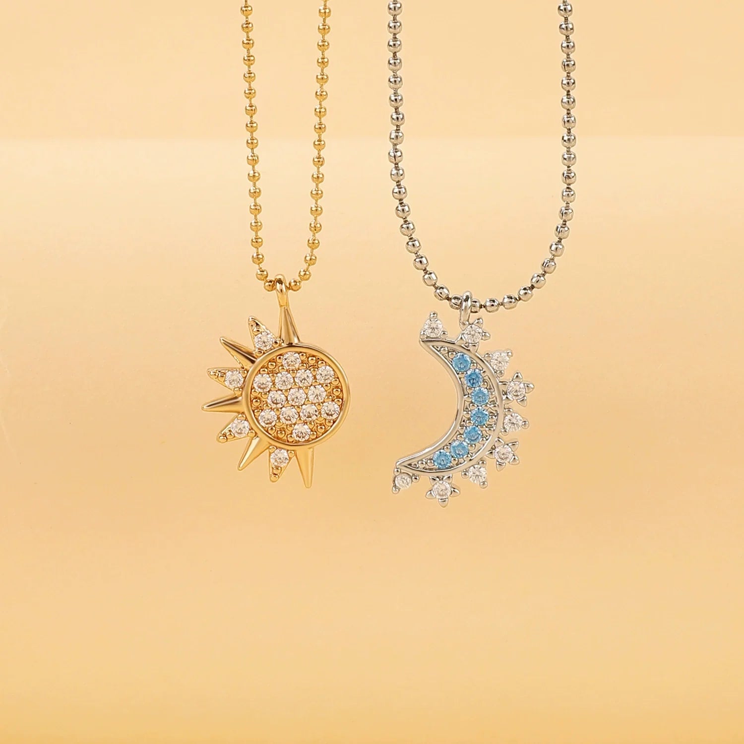Lesly Celestial Charm Jewelry - KC Gold + White K Necklace (Pair)