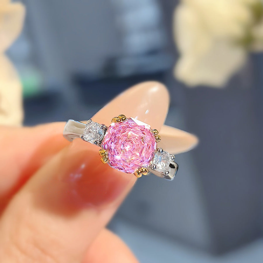 Madelyne Radiant Octagonal Set - Deep Pink Ring [G538T9KY]