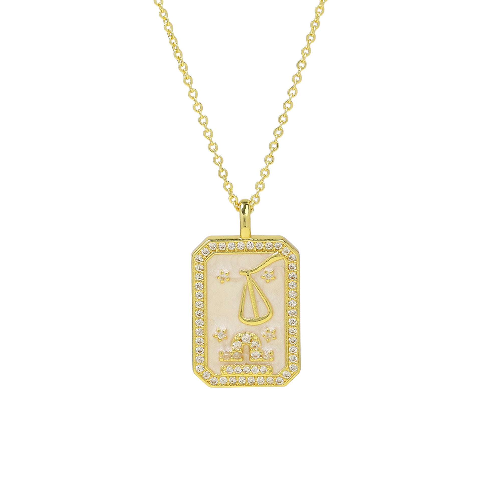 Ravenna Zodiac Square Necklace - Libra [BH7EV2SX]