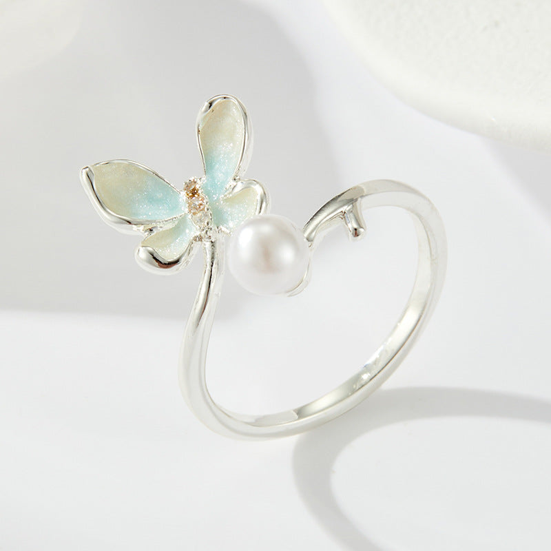 Kinslee Gradient Butterfly Open Ring - Gradient Iridescent [0XZWQI0O]