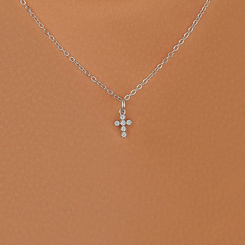 Melonie Pearl Cross Necklace - Style 5 [U63UHQ2T]