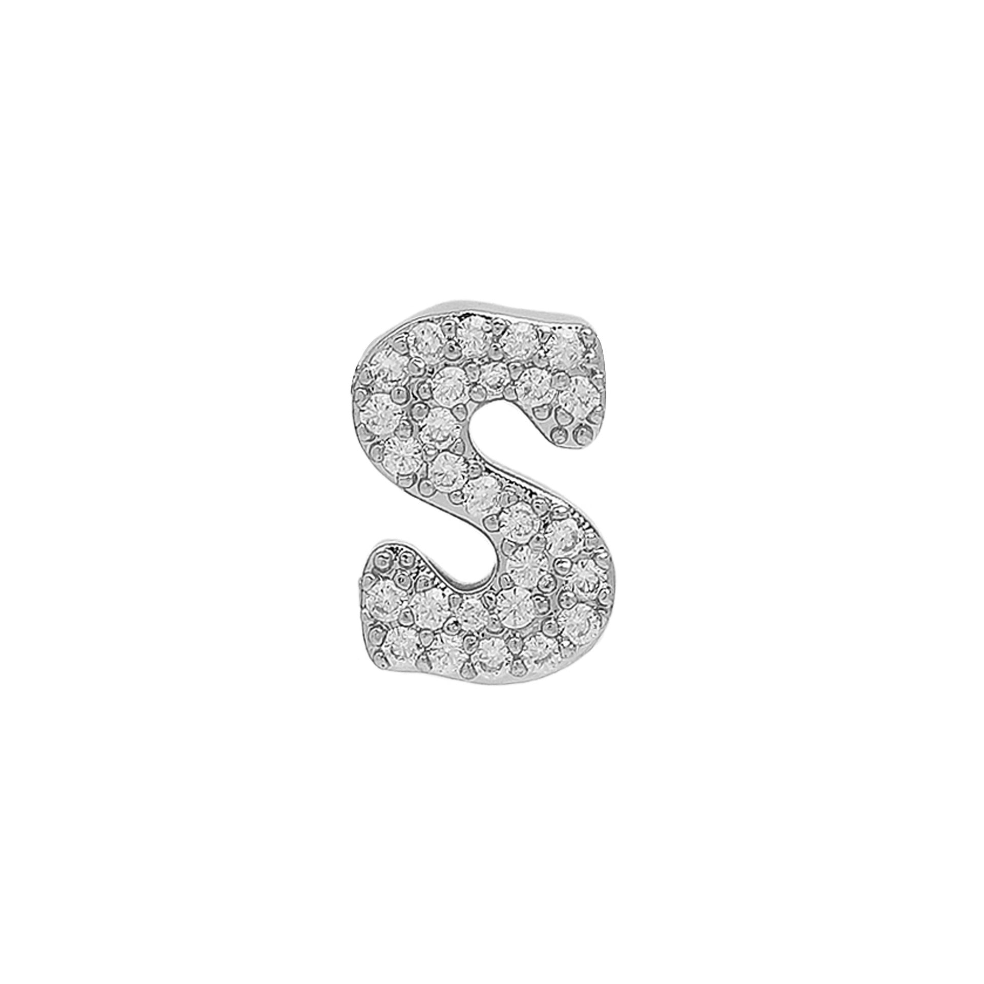 Abella Dainty Initial Jewelry - Silver S Initial Pendant [HZFDCEBI]