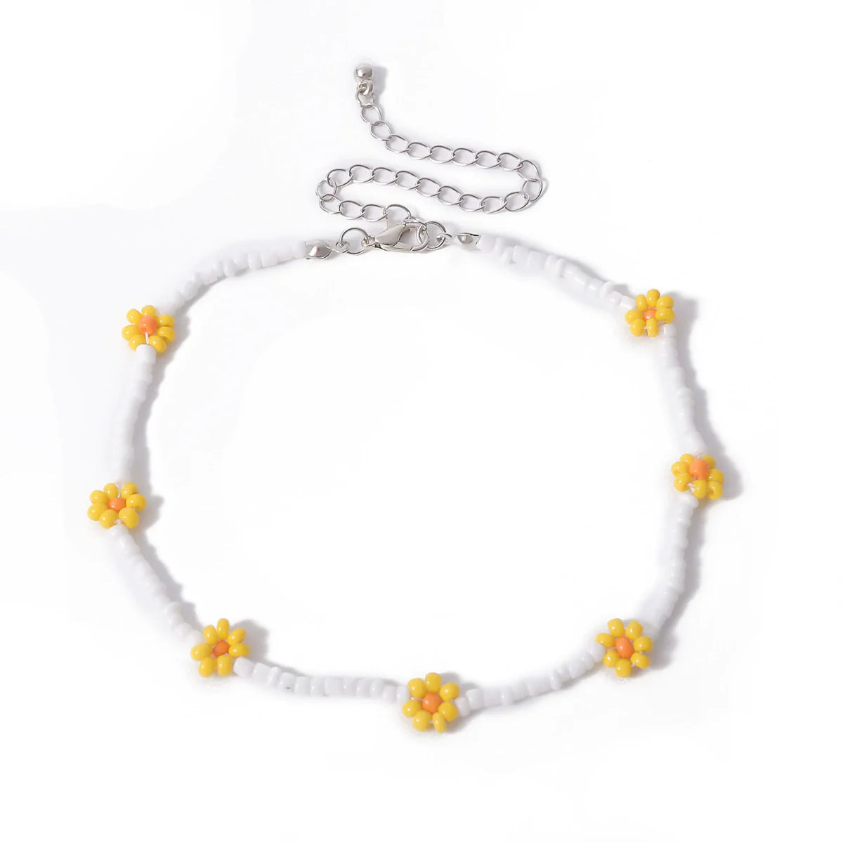 Skyla Floral Beaded Necklace - Style Two Yellow
