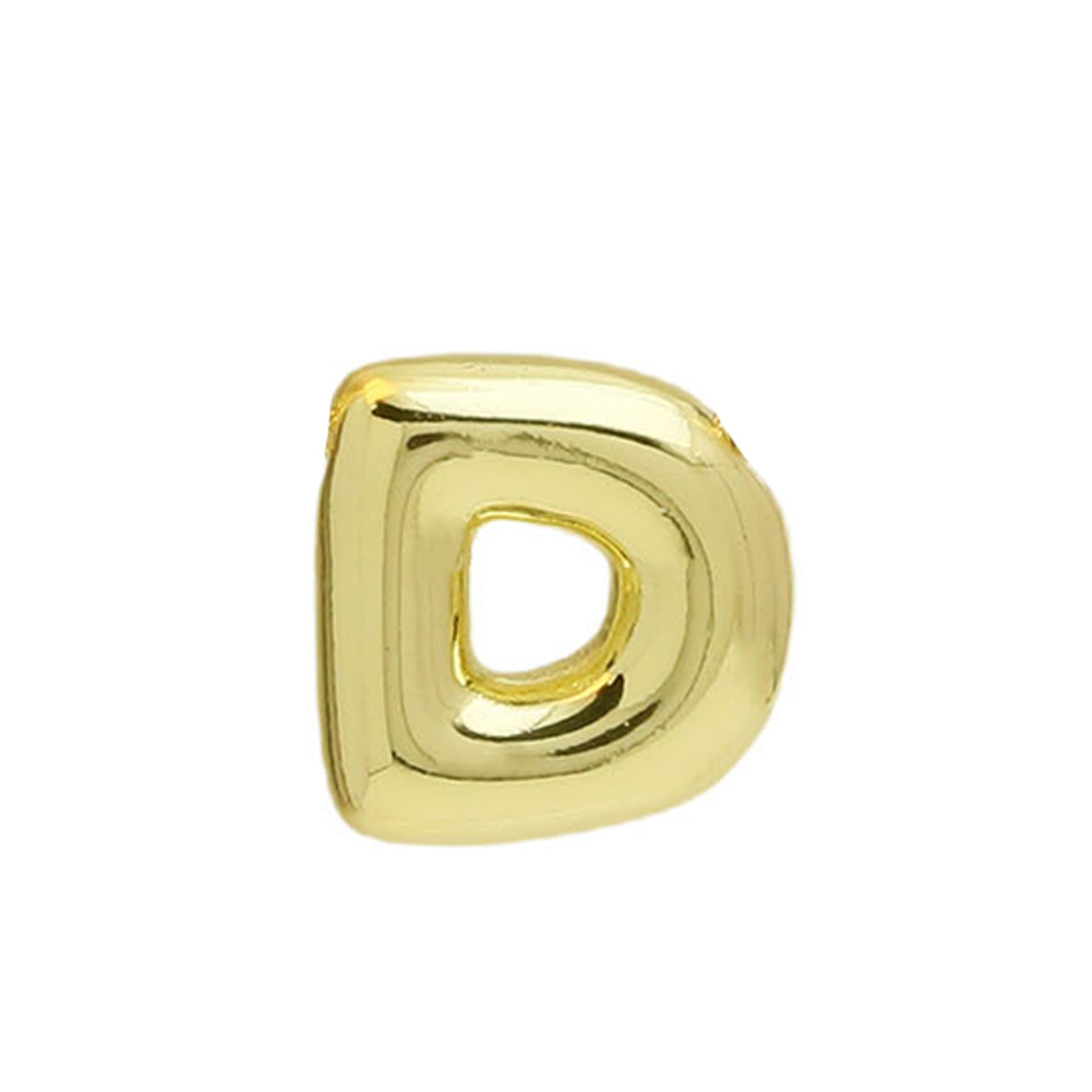 Vada Gold Bubble Letter Necklace - Gold D Pendant [841RUOKF]