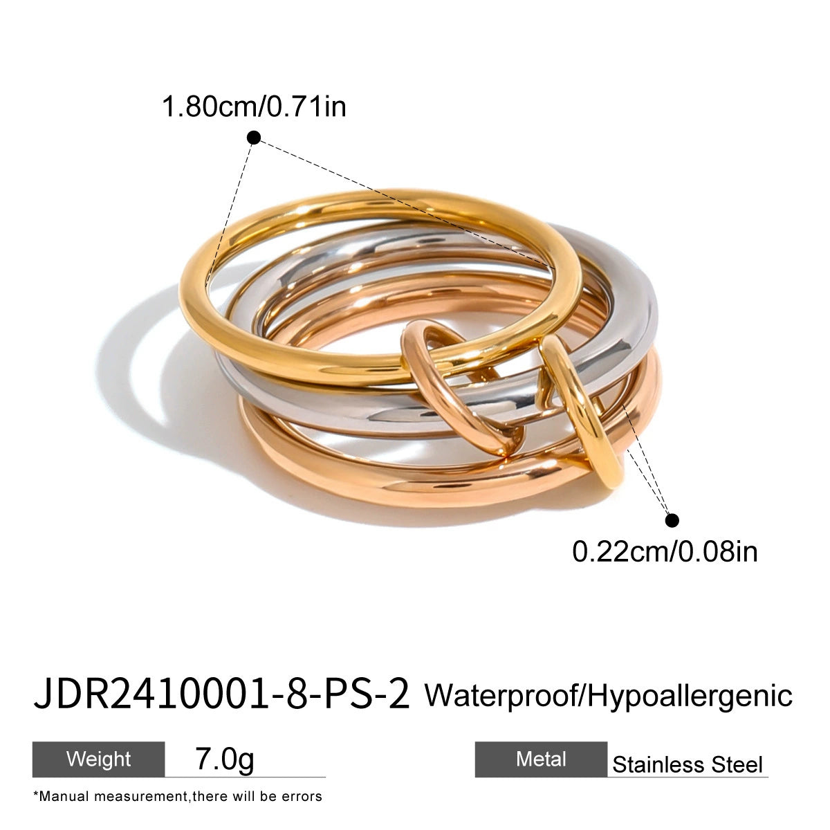 Kween Stacked Band Ring - JDR2410001-8-PS-2 [BD1MXK30]