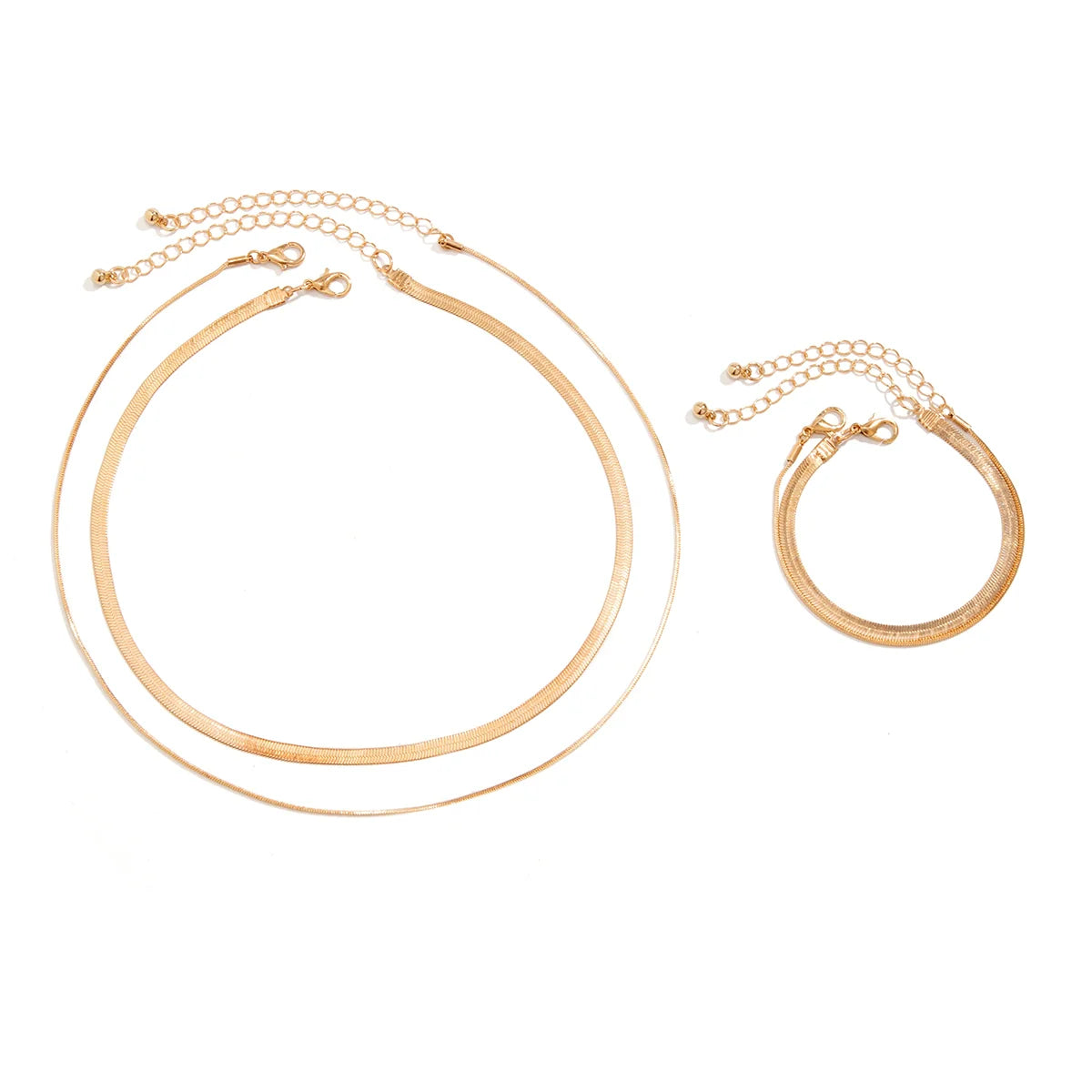Alisson Layered Serpent Jewelry Set - Gold (2 Necklaces + 2 Bracelets)