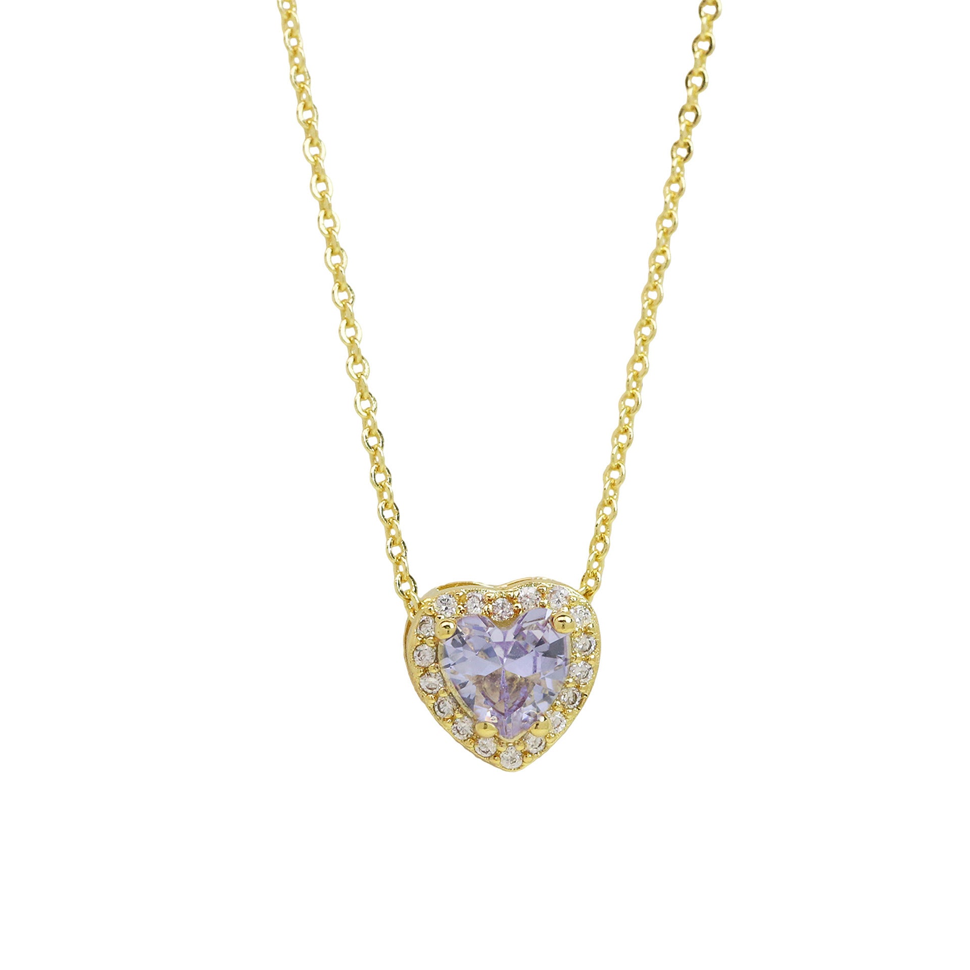 Khylie Heart Birthstone Necklace - June [L3LZH9RI]