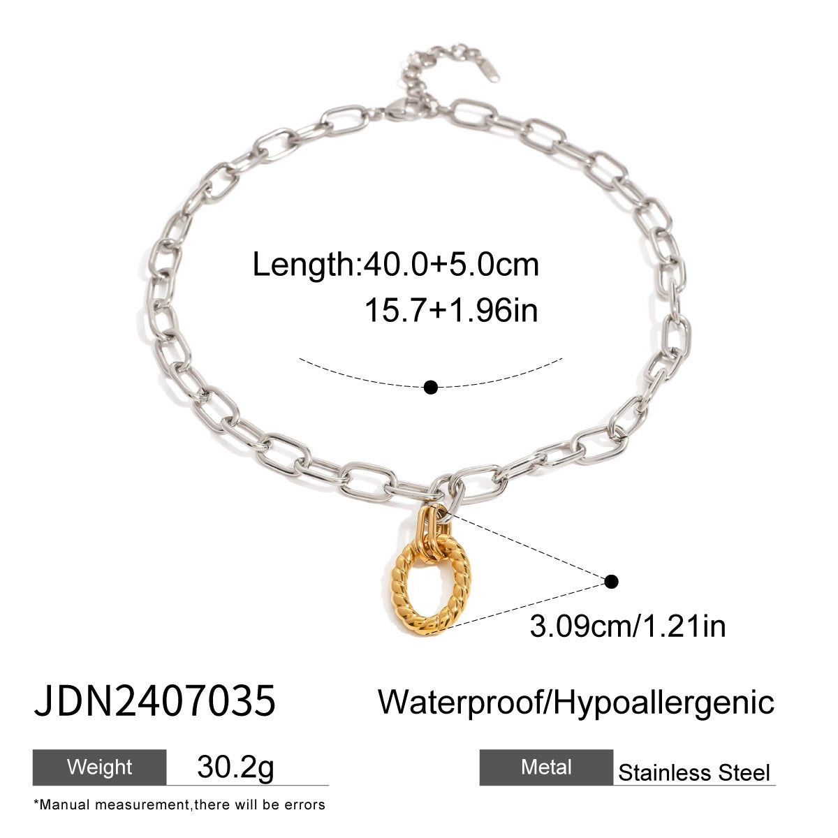 Leona Geometric Two-Tone Jewelry - Gold Circle Pendant Necklace [0C2QYDRJ]