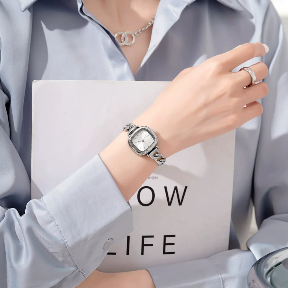 Kaelyn Square Bracelet Watch - Snowflake Silver