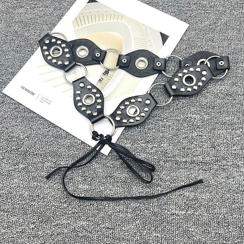 Dani Wide Metal Eyelet Belt - Belt