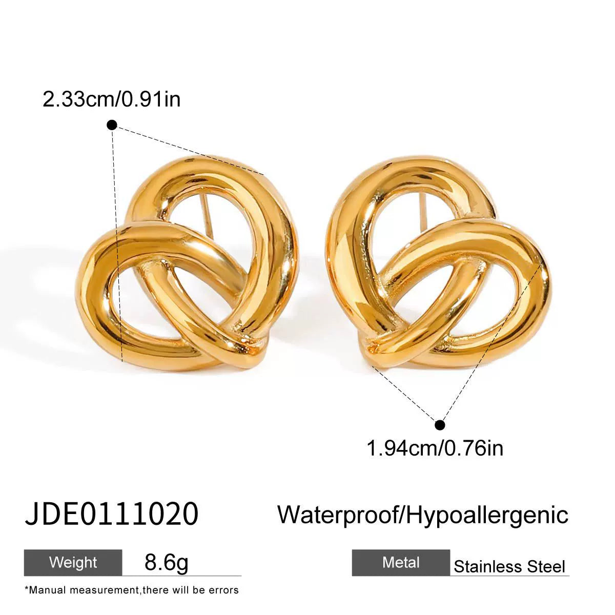 Issabella Square Stud Earrings - JDE0111020 [4JY98SPT]