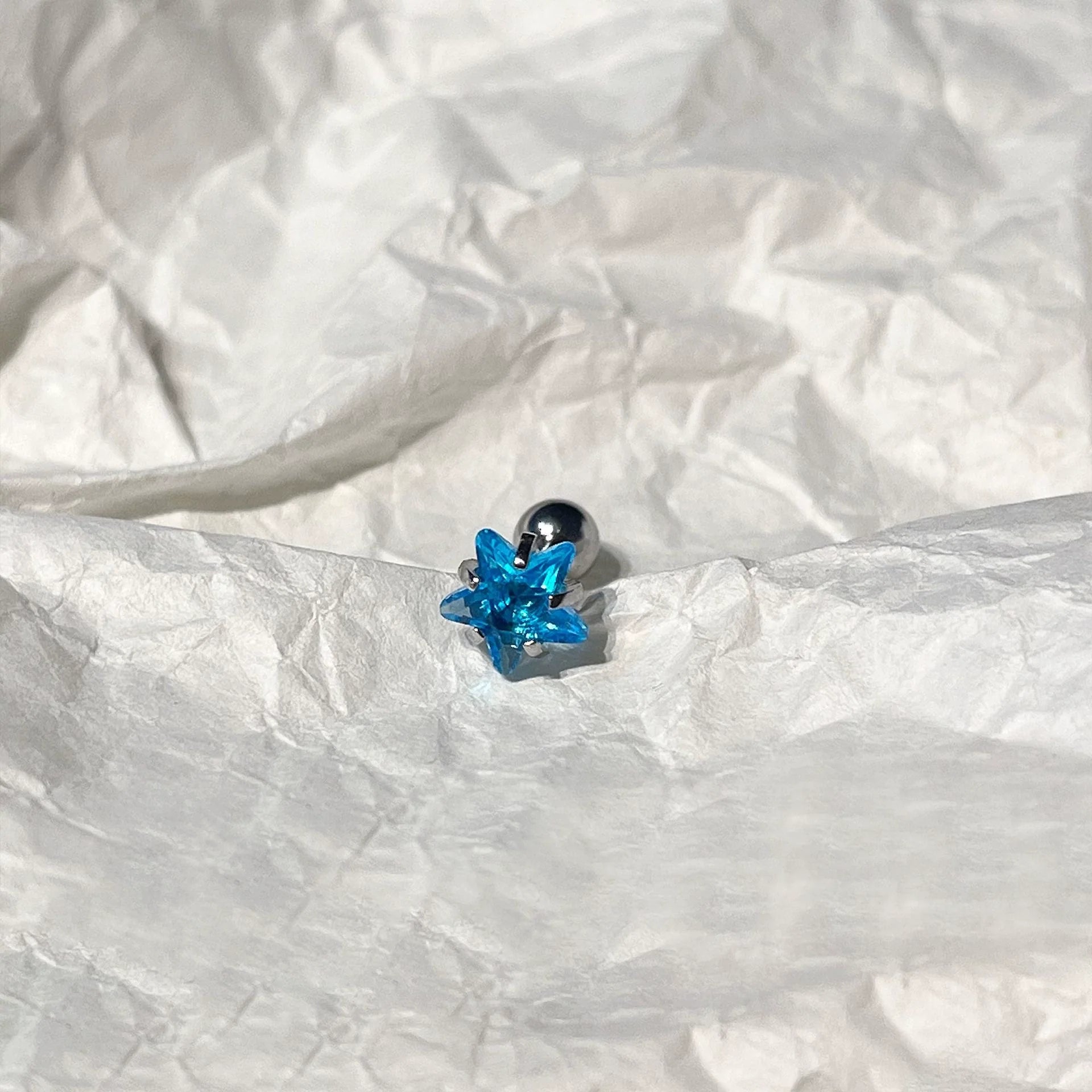 Kamia Celestial Zircon Stud - 6mm Blue Zircon