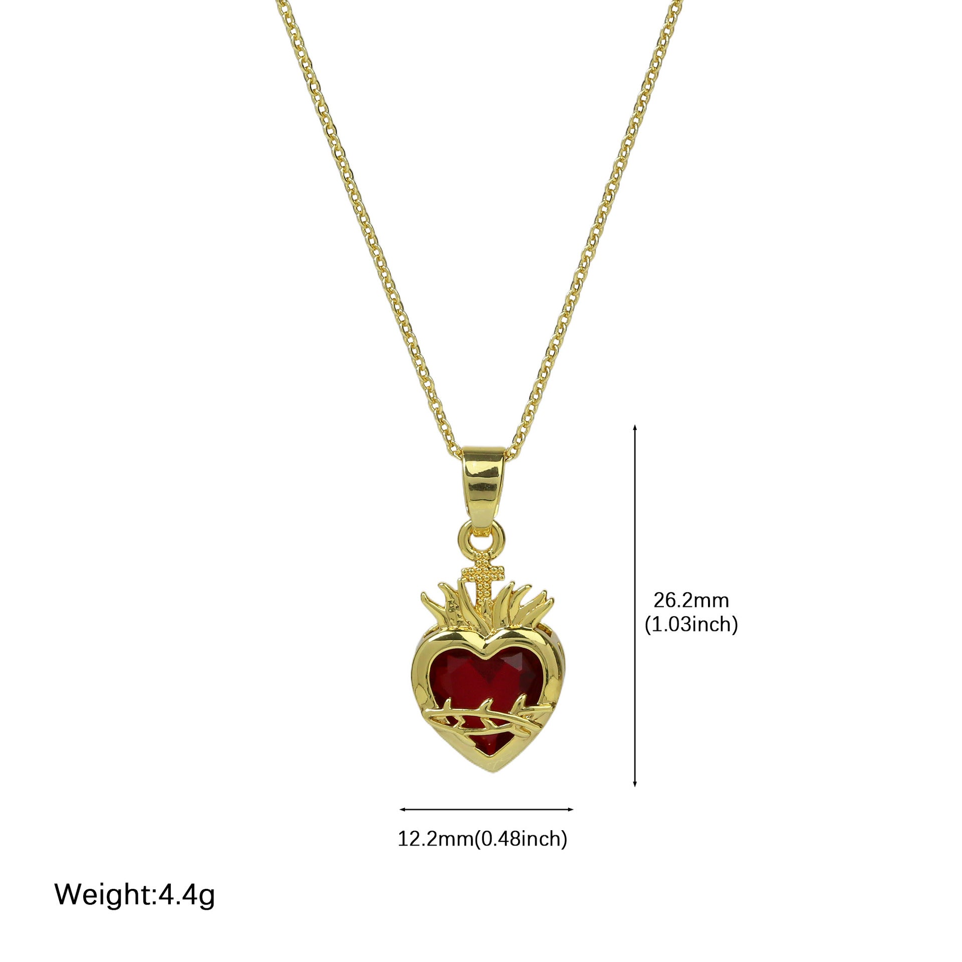 Suhani Sacred Heart Pendant Necklace - Style 3 [HR0SO89R]
