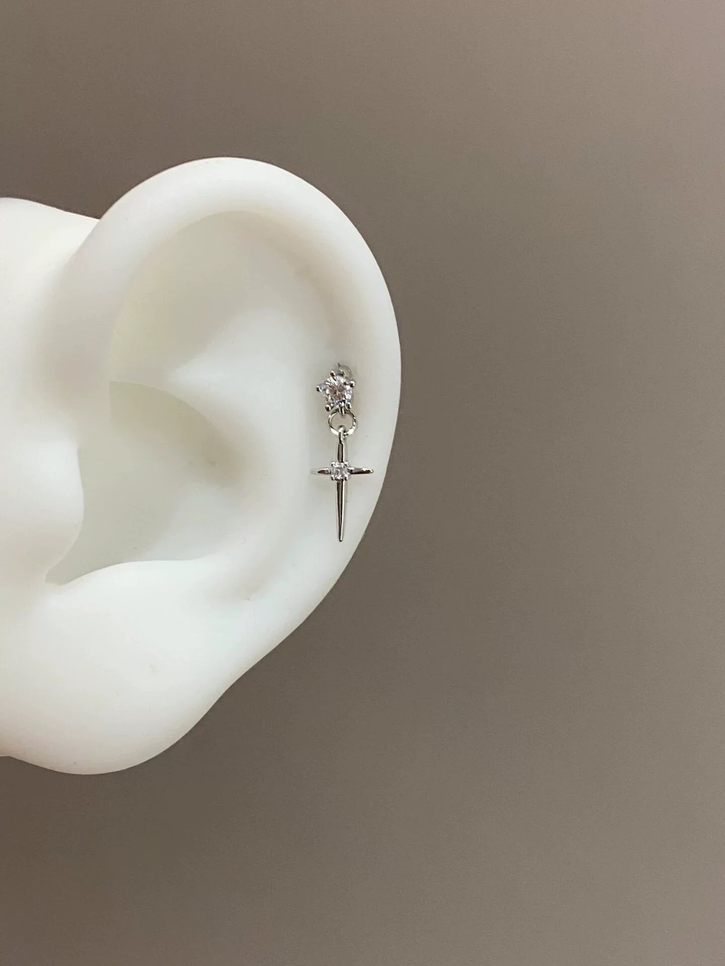 Polina Sparkling Cross Stud Earring - Cross Stud Earrings (Pair)