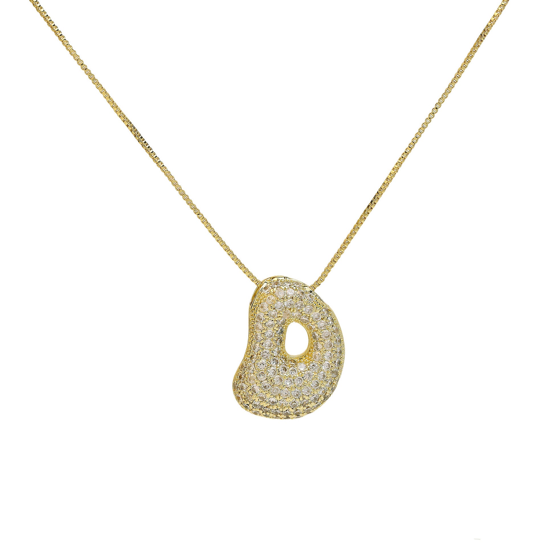 Zaidee Bubble Initial Necklace - Initial D [3O9JC5CE]