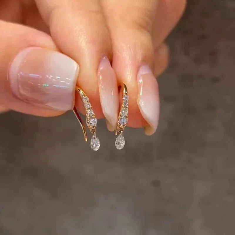 Karra Crystal Drop Earrings - Full Crystal Waterdrop Earrings
