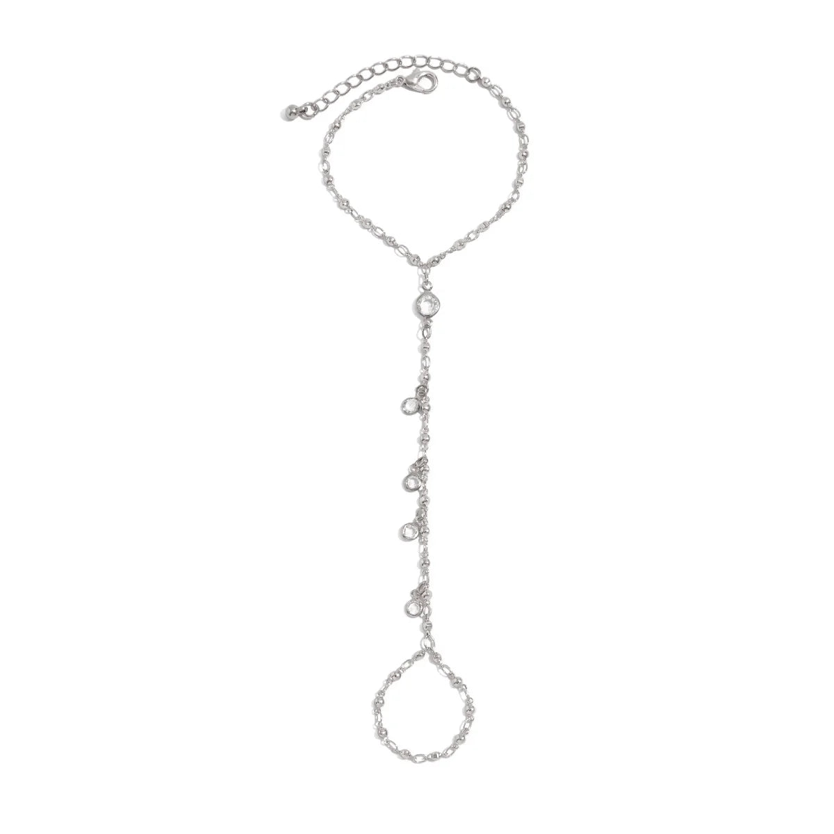 Yuna Pearl Tassel Hand Chain - Style 1 Silver
