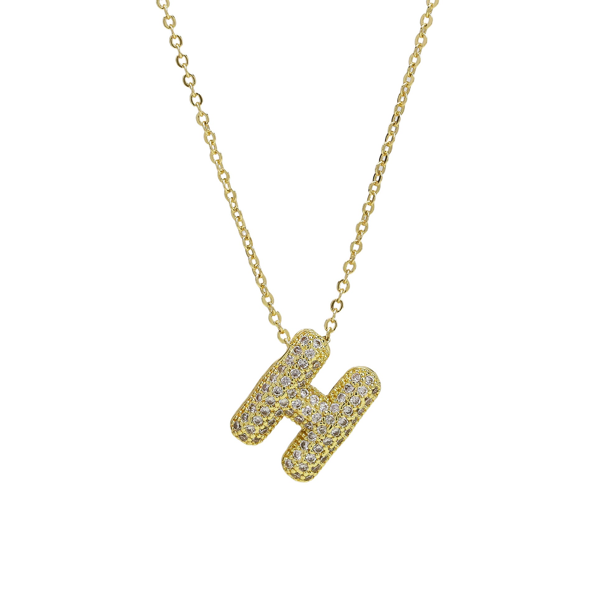 Zalia Gilded Bubble Letter Necklace - Necklace H [3ZK8MKZL]